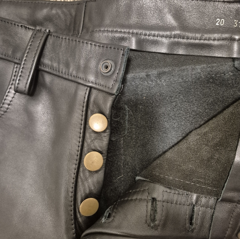 Discounted !Rob Amsterdam  "DUSCOUNTED" Men's Black Leather Pants - Picture 12 of 16